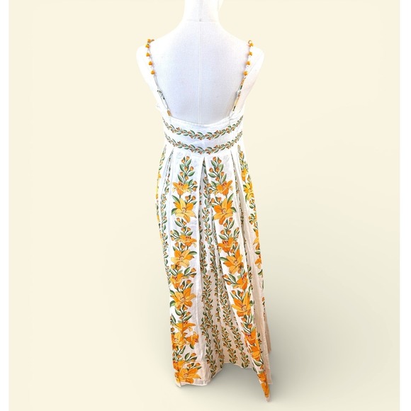 Farm Rio NWT SZ MED Trophical lightness off white Maxi Dress Floral Print Flowy - Picture 5 of 16